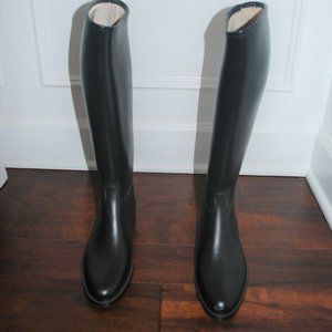 Derby Black Rubber Riding Boots